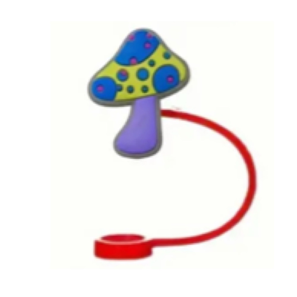 Mushroom Straw Topper, GLOWS IN DARK, Fits 10mm straw, New